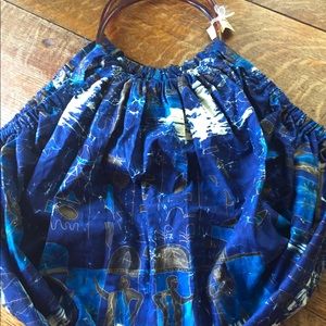 Cloth Tote Egyptian Hieroglyphics Plastic Handles